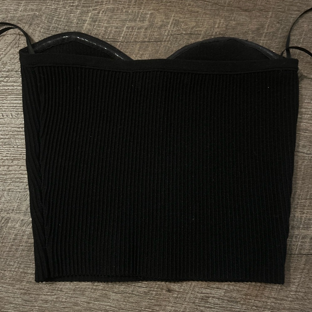 Babaton Sculpt Knit Black Strapless top - Picture 5 of 5